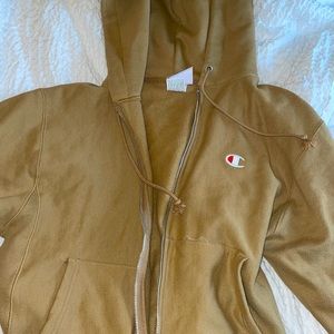 Champion beige/brown zip up hoodie